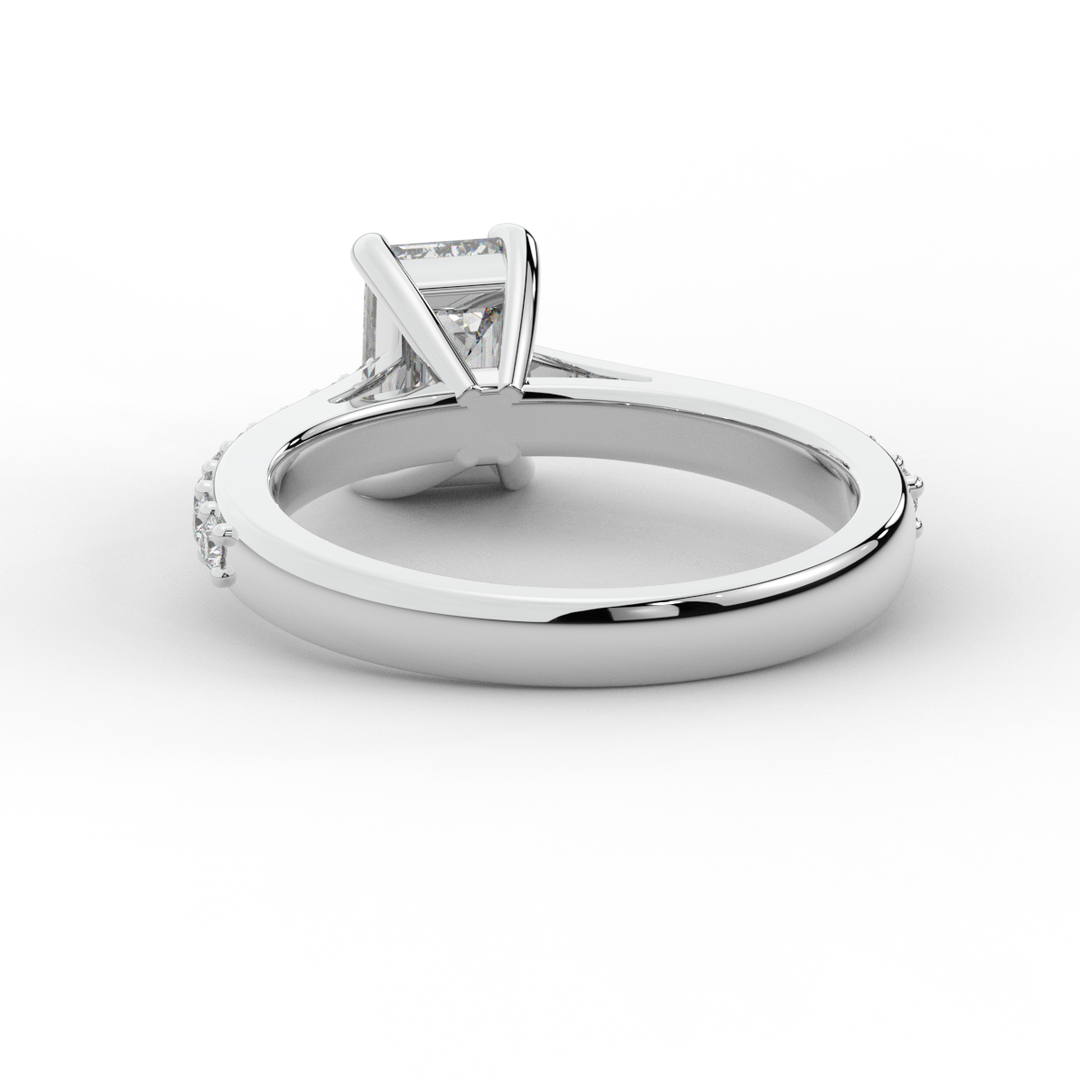1.25CT.TW EMERALD CUT LAB DIAMOND SOLITAIRE ENGAGEMENT RING - Nazarelle