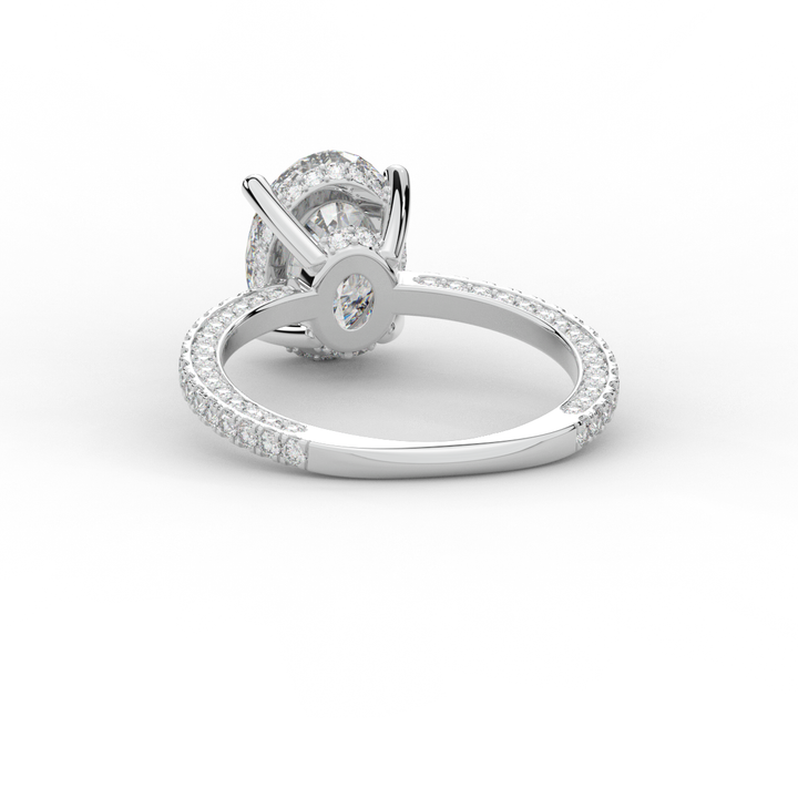 3.15CT.TW OVAL LAB DIAMOND SOLITAIRE ENGAGEMENT RING - Nazarelle
