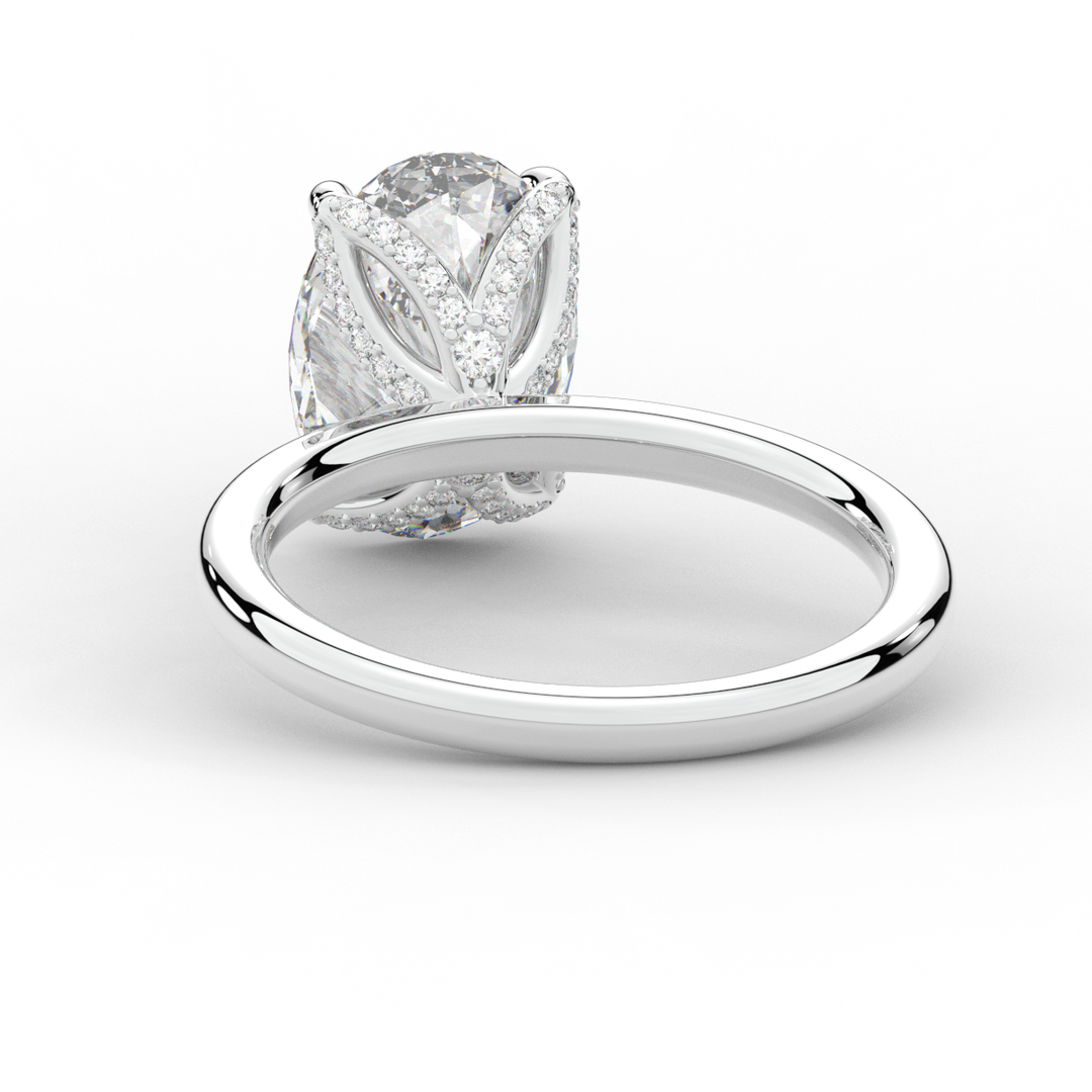 3.10CT.TW OVAL LAB DIAMOND ENGAGEMENT RING - Nazarelle