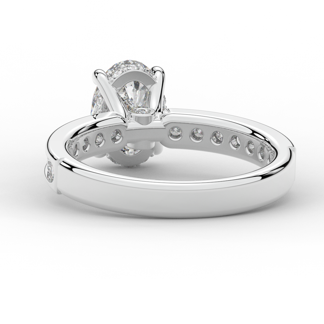 1.95CT.TW OVAL LAB DIAMOND UNDERHALO ENGAGEMENT RING - Nazarelle