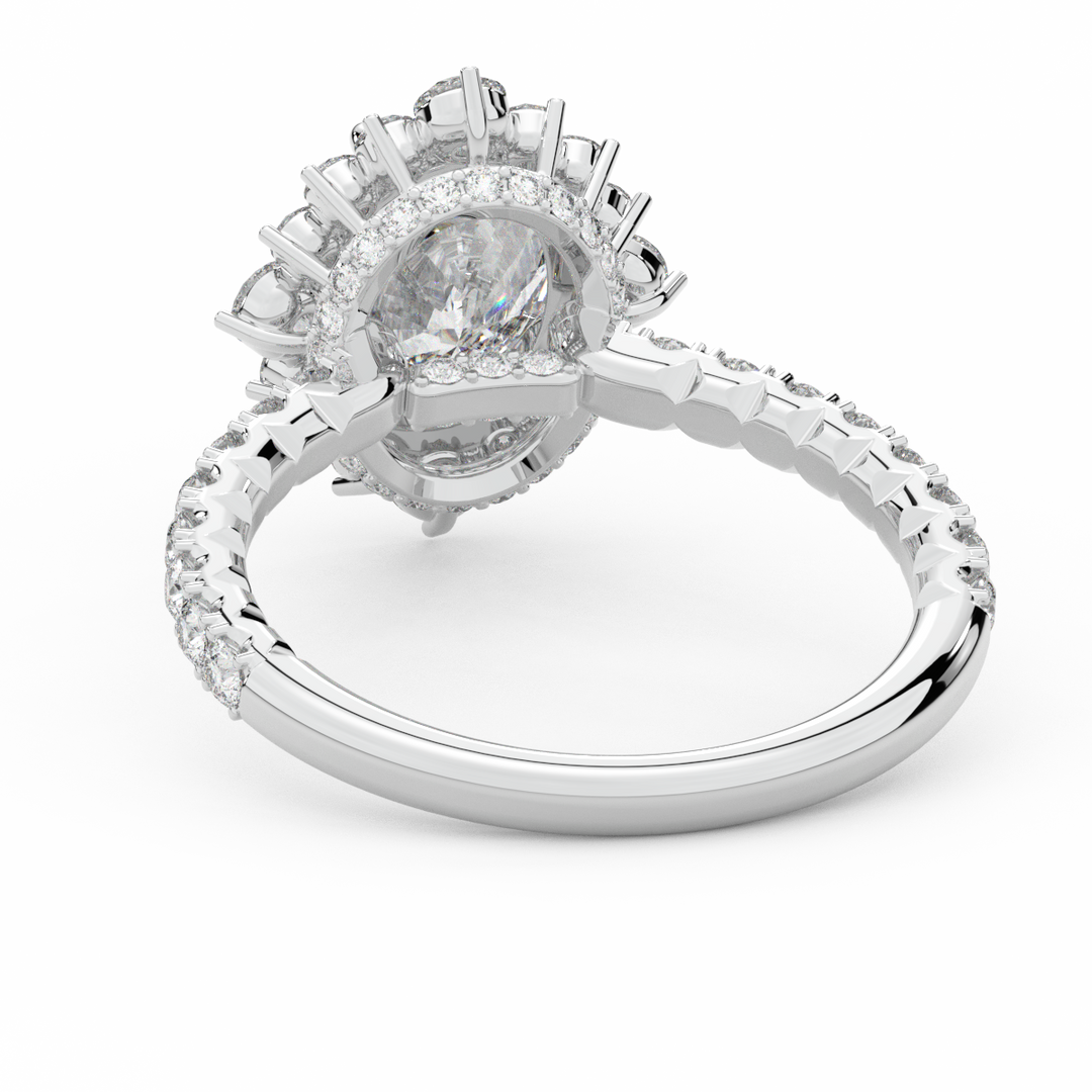 2.80CT.TW OVAL LAB DIAMOND HALO ENGAGEMENT RING - Nazarelle