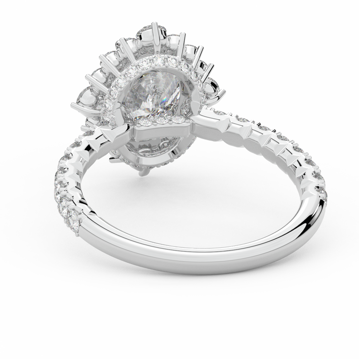 2.80CT.TW OVAL LAB DIAMOND HALO ENGAGEMENT RING - Nazarelle
