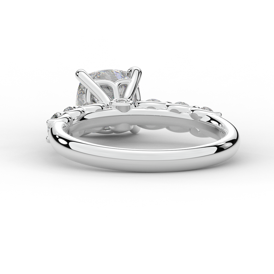 2.60CT.TW CUSHION LAB DIAMOND SOLITAIRE ENGAGEMENT RING - Nazarelle