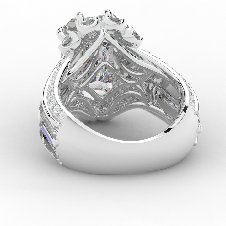 8.25CT.TW EMERALD CUT LAB DIAMOND HALO ENGAGEMENT RING - Nazarelle