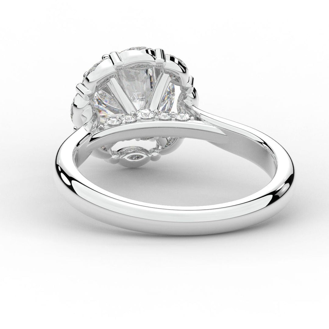 2.40CT.TW ROUND LAB DIAMOND HALO ENGAGEMENT RING - Nazarelle