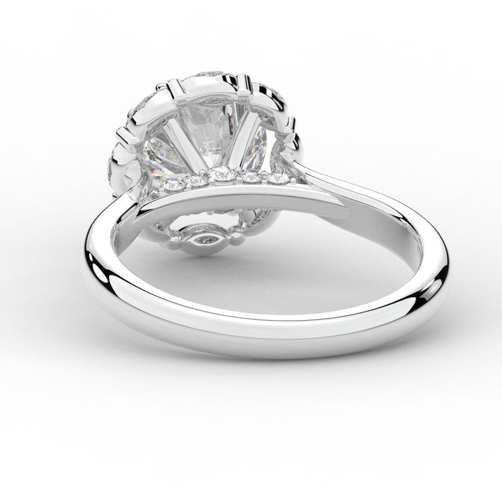 2.40CT.TW ROUND LAB DIAMOND HALO ENGAGEMENT RING - Nazarelle