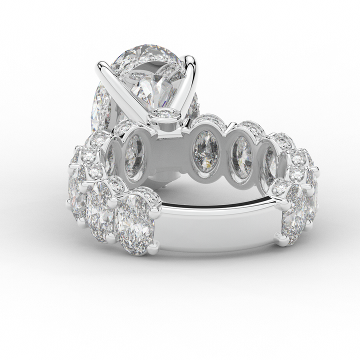 10.90CT.TW OVAL LAB DIAMOND SOLITAIRE ENGAGEMENT RING - Nazarelle