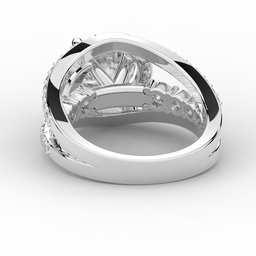 3.30CT.TW ROUND LAB DIAMOND ENGAGEMENT RING - Nazarelle
