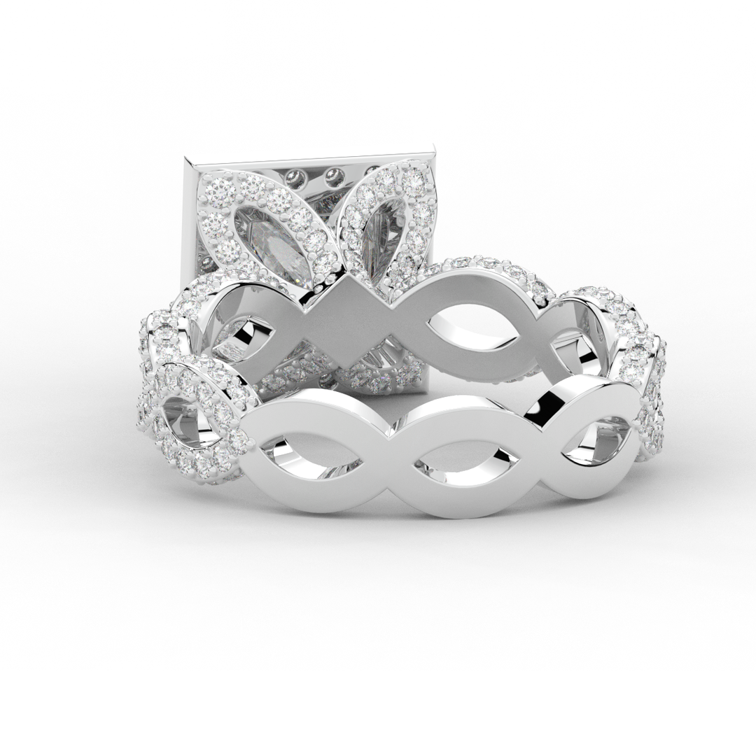 2.40CT.TW PRINCESS LAB DIAMOND HALO ENGAGEMENT RING - Nazarelle