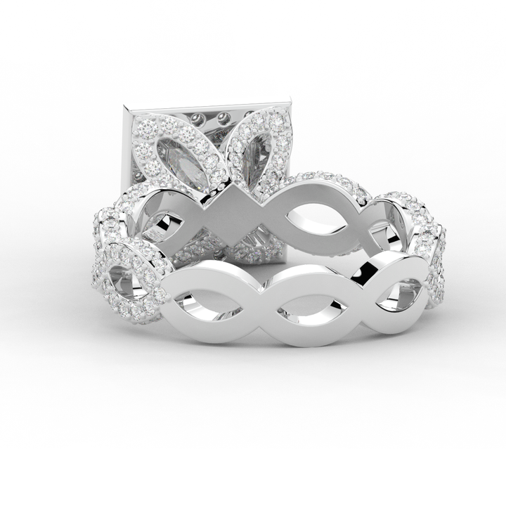 2.40CT.TW PRINCESS LAB DIAMOND HALO ENGAGEMENT RING - Nazarelle