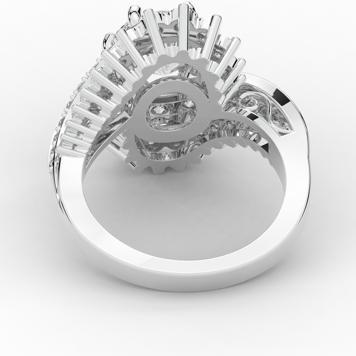 3.35CT.TW ROUND LAB DIAMOND BYPASS HALO ENGAGEMENT RING - Nazarelle