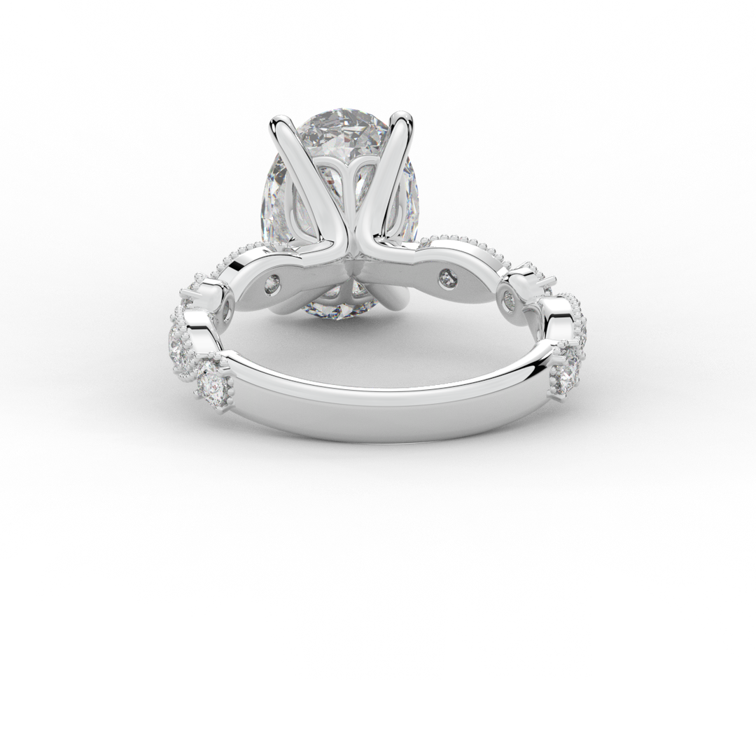 3.50CT.TW OVAL LAB DIAMOND SOLITAIRE ENGAGEMENT RING - Nazarelle