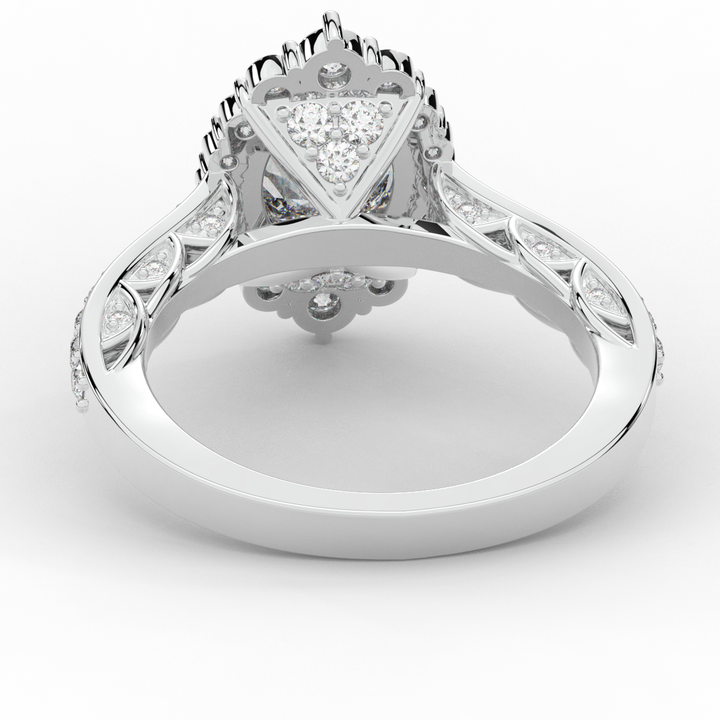 1.75CT.TW OVAL LAB DIAMOND HALO ENGAGEMENT RING - Nazarelle