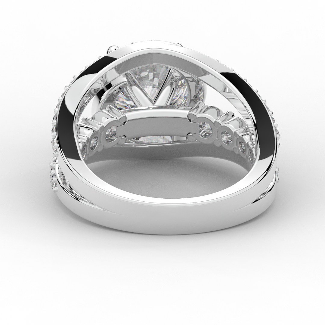 3.30CT.TW ROUND LAB DIAMOND ENGAGEMENT RING - Nazarelle