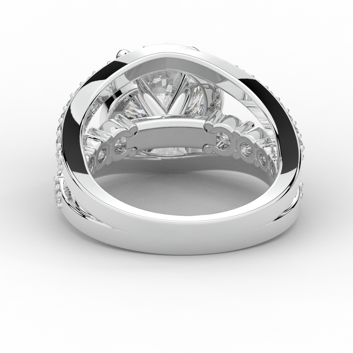 3.30CT.TW ROUND LAB DIAMOND ENGAGEMENT RING - Nazarelle
