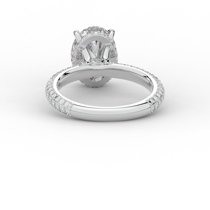 3.60CT.TW OVAL LAB DIAMOND SOLITAIRE ENGAGEMENT RING - Nazarelle