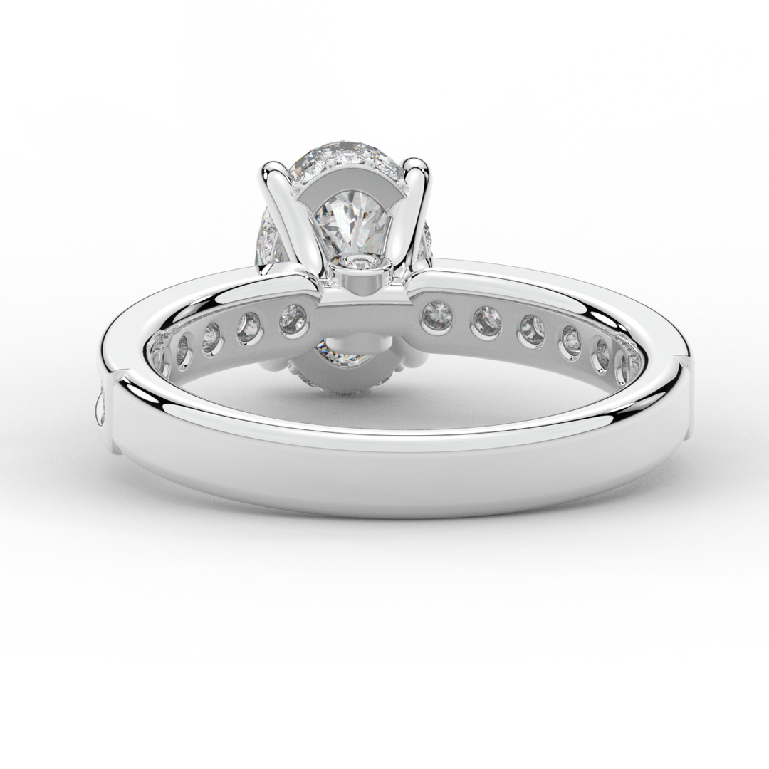 1.95CT.TW OVAL LAB DIAMOND UNDERHALO ENGAGEMENT RING - Nazarelle