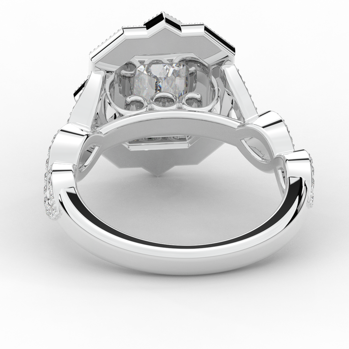 1.90CT.TW EMERALD CUT LAB DIAMOND HALO ENGAGEMENT RING - Nazarelle