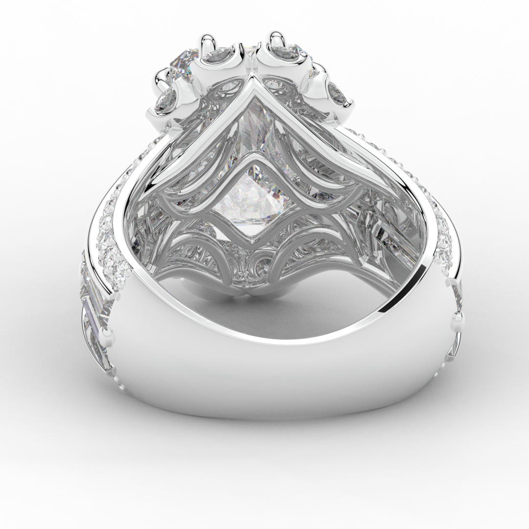 8.25CT.TW RADIANT LAB DIAMOND HALO ENGAGEMENT RING - Nazarelle