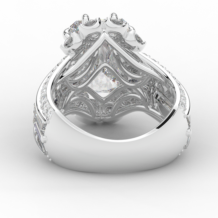 8.25CT.TW RADIANT LAB DIAMOND HALO ENGAGEMENT RING - Nazarelle