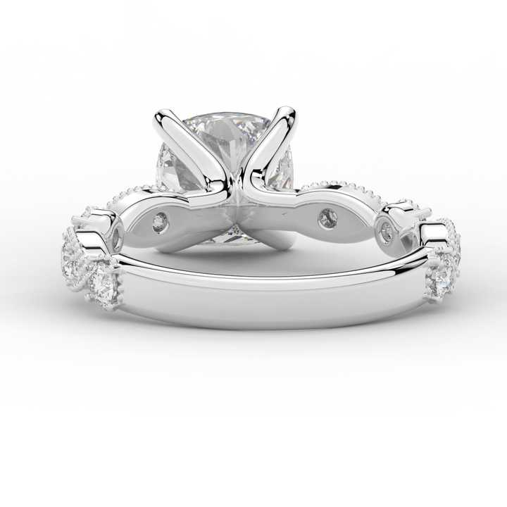 2.50CT.TW CUSHION LAB DIAMOND SOLITAIRE ENGAGEMENT RING - Nazarelle