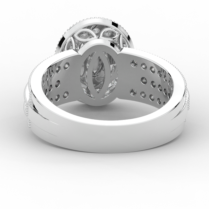 1.80CT.TW OVAL LAB DIAMOND HALO ENGAGEMENT RING - Nazarelle