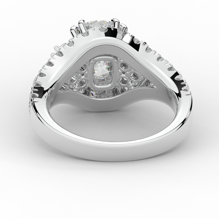 3.10CT.TW CUSHION LAB DIAMOND HALO ENGAGEMENT RING - Nazarelle
