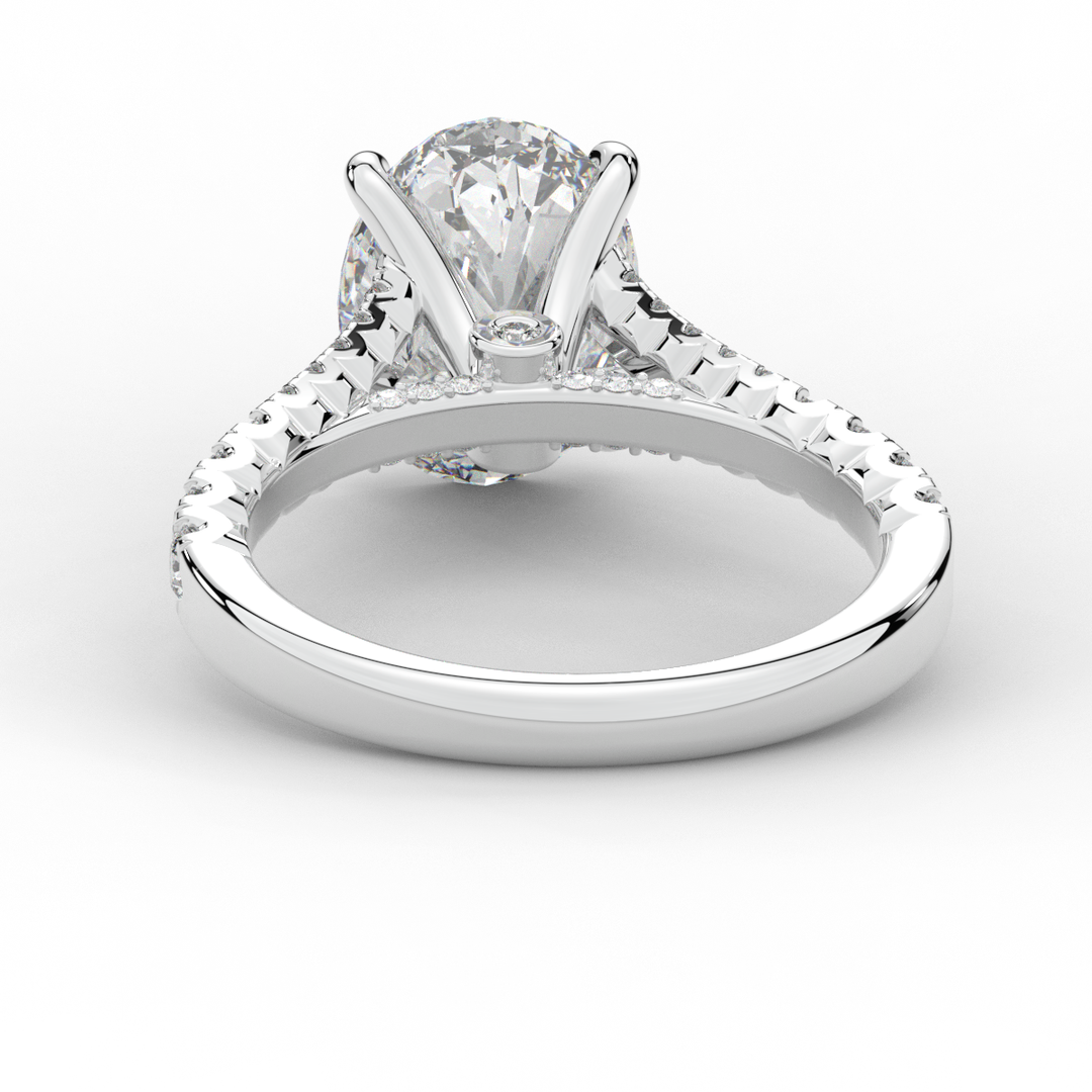 3.45CT.TW OVAL LAB DIAMOND ENGAGEMENT RING - Nazarelle