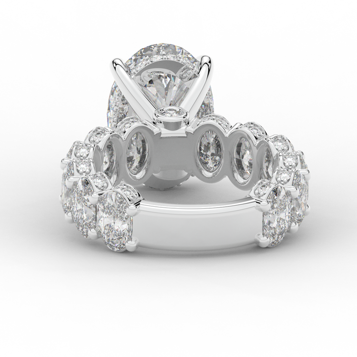 10.90CT.TW OVAL LAB DIAMOND SOLITAIRE ENGAGEMENT RING - Nazarelle