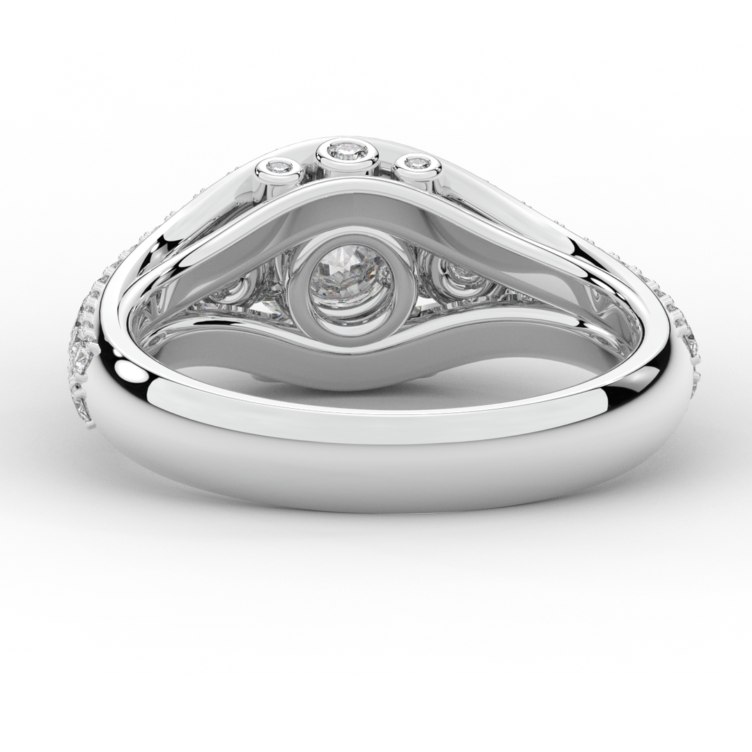 1.90CT.TW ROUND LAB DIAMOND THREE STONE ENGAGEMENT RING - Nazarelle