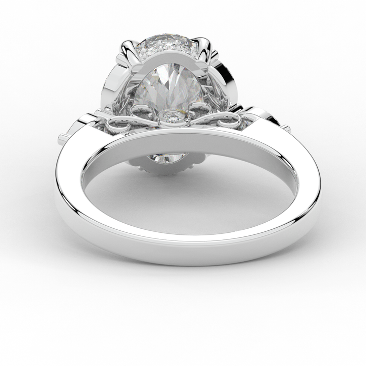 2.85CT.TW OVAL LAB DIAMOND ENGAGEMENT RING - Nazarelle