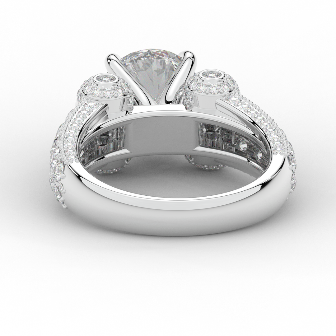 4.75CT.TW ROUND LAB DIAMOND ENGAGEMENT RING - Nazarelle