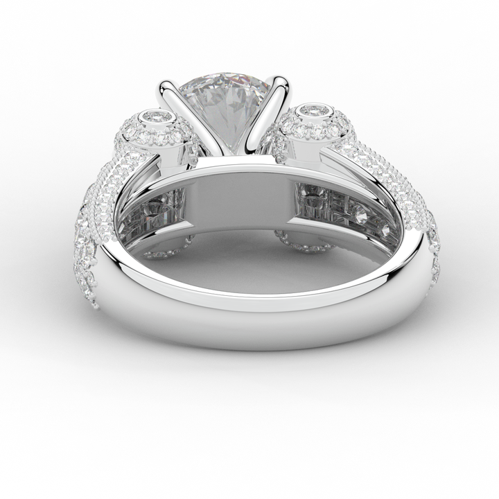 4.75CT.TW ROUND LAB DIAMOND ENGAGEMENT RING - Nazarelle