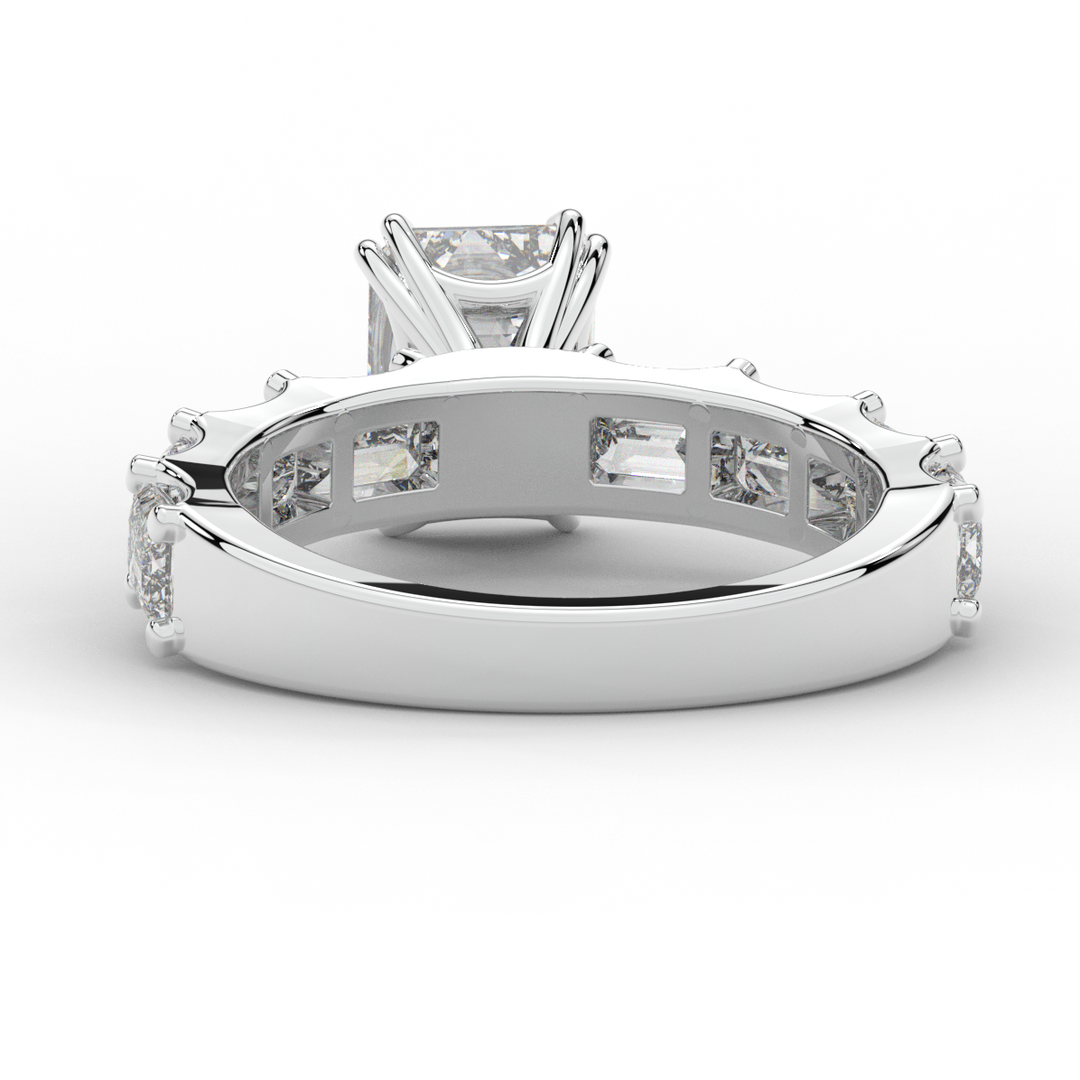 3.75CT.TW EMERALD CUT LAB DIAMOND SOLITAIRE ENGAGEMENT RING