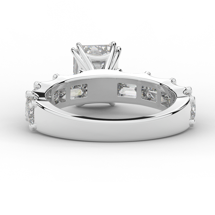 3.75CT.TW EMERALD CUT LAB DIAMOND SOLITAIRE ENGAGEMENT RING