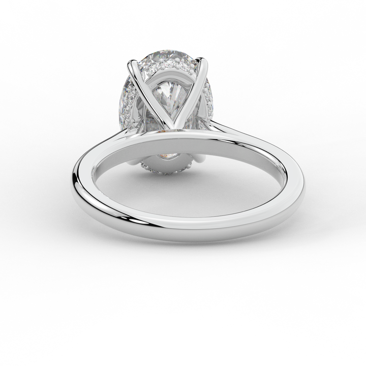 2.05CT.TW OVAL LAB DIAMOND UNDERHALO ENGAGEMENT RING - Nazarelle