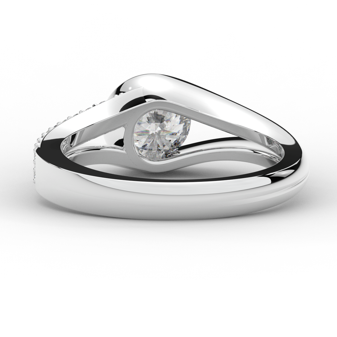 1.10CT.TW ROUND LAB DIAMOND SOLITAIRE ENGAGEMENT RING - Nazarelle