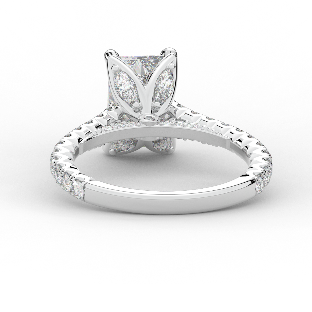 2.70CT.TW RADIANT LAB DIAMOND SOLITAIRE ENGAGEMENT RING - Nazarelle