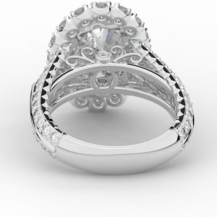 5.75CT.TW OVAL LAB DIAMOND HALO ENGAGEMENT RING - Nazarelle