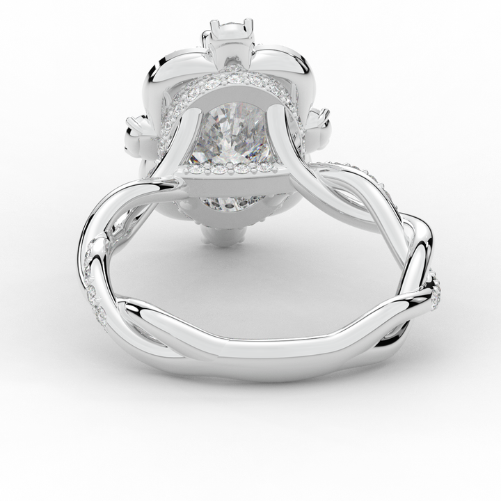 2.70CT.TW OVAL LAB DIAMOND HALO ENGAGEMENT RING - Nazarelle