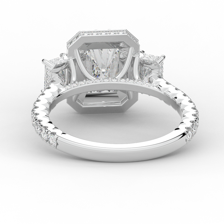 3.20CT.TW RADIANT LAB DIAMOND 3 STONE ENGAGEMENT RING - Nazarelle