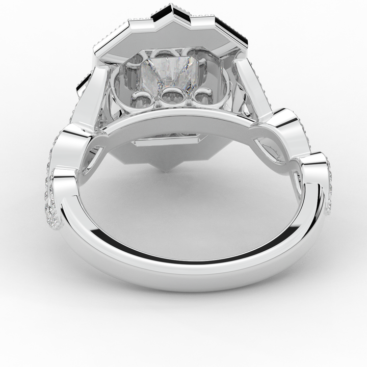 1.90CT.TW RADIANT LAB DIAMOND HALO ENGAGEMENT RING - Nazarelle