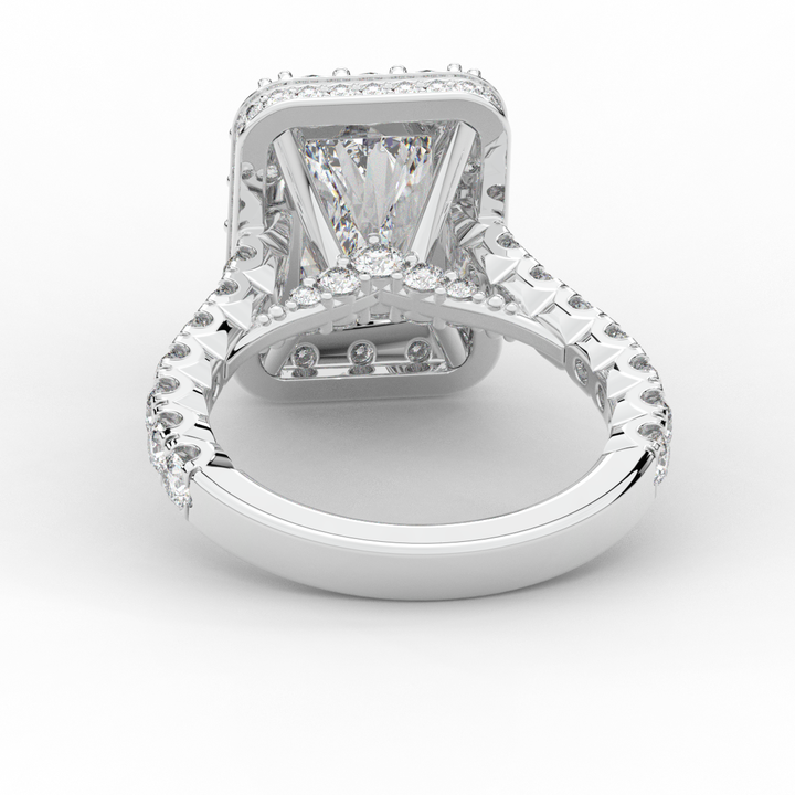 4.50CT.TW RADIANT LAB DIAMOND HALO ENGAGEMENT RING - Nazarelle