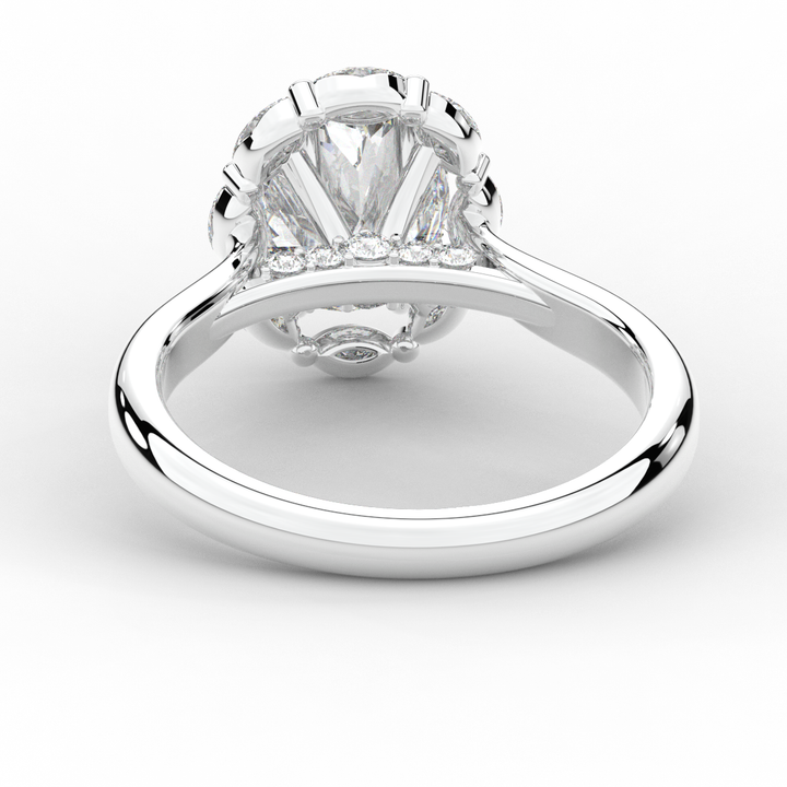 1.90CT.TW OVAL LAB DIAMOND HALO ENGAGEMENT RING - Nazarelle