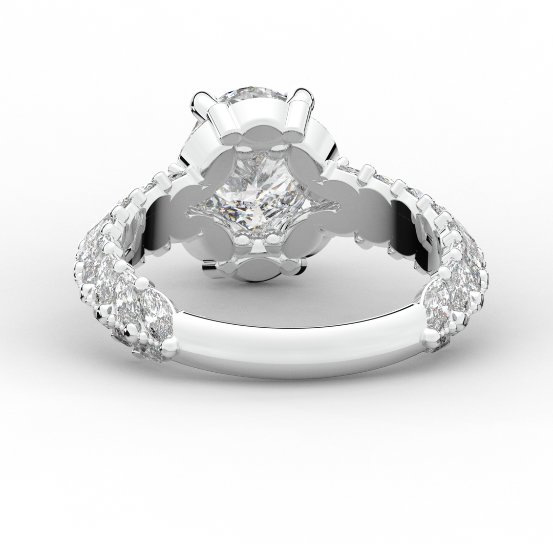 3.10CT.TW OVAL LAB DIAMOND HALO ENGAGEMENT RING - Nazarelle