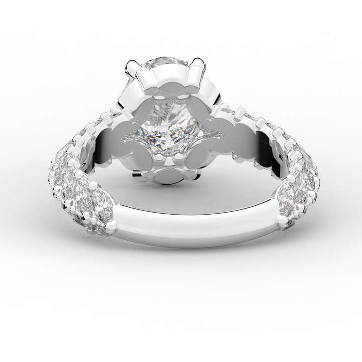 3.10CT.TW OVAL LAB DIAMOND HALO ENGAGEMENT RING - Nazarelle