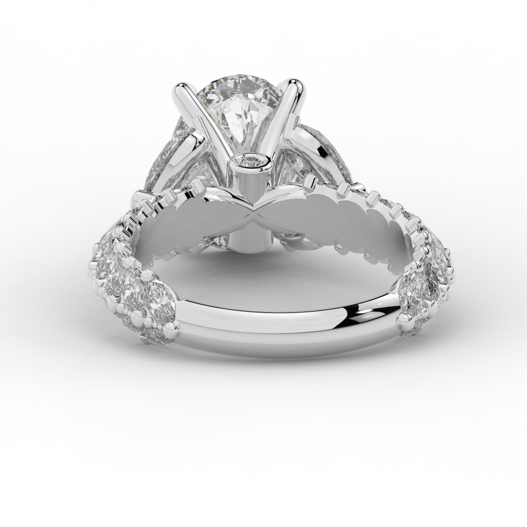 5.25CT.TW OVAL LAB DIAMOND HALO ENGAGEMENT RING - Nazarelle