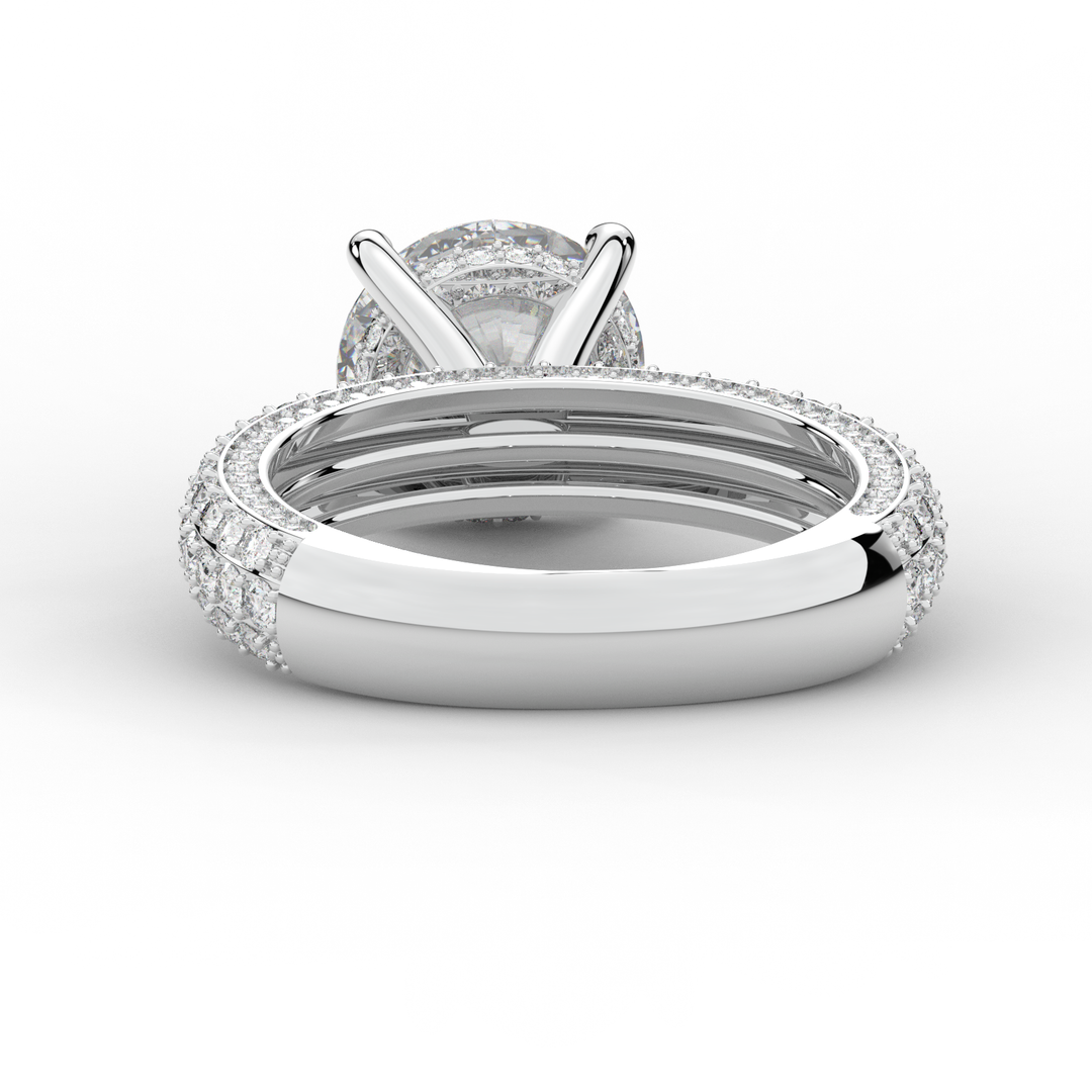 4.80CT.TW ROUND LAB DIAMOND UNDERHALO ENGAGEMENT RING - Nazarelle