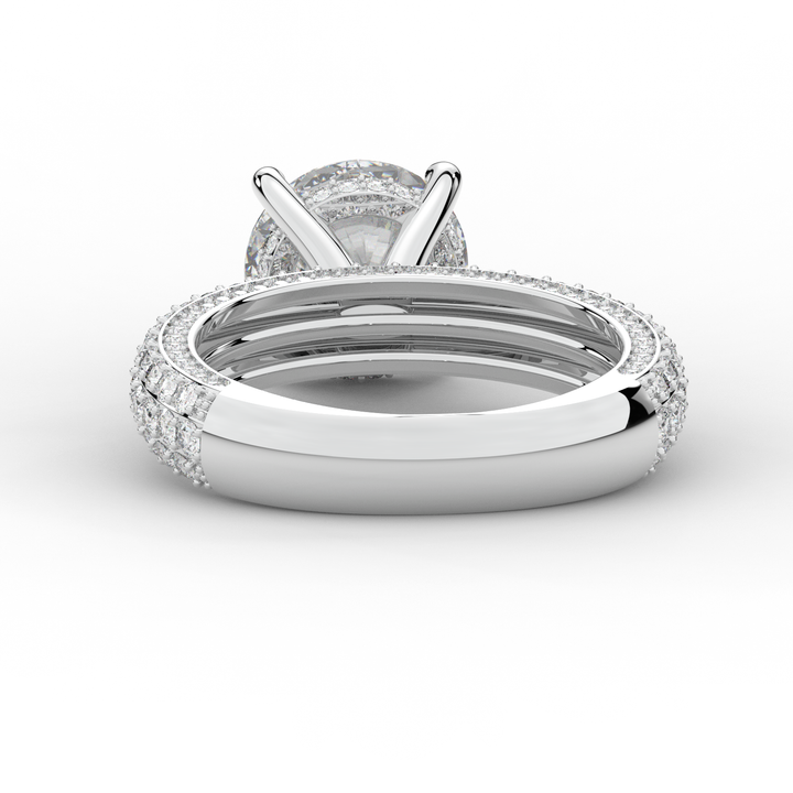 4.80CT.TW ROUND LAB DIAMOND UNDERHALO ENGAGEMENT RING - Nazarelle