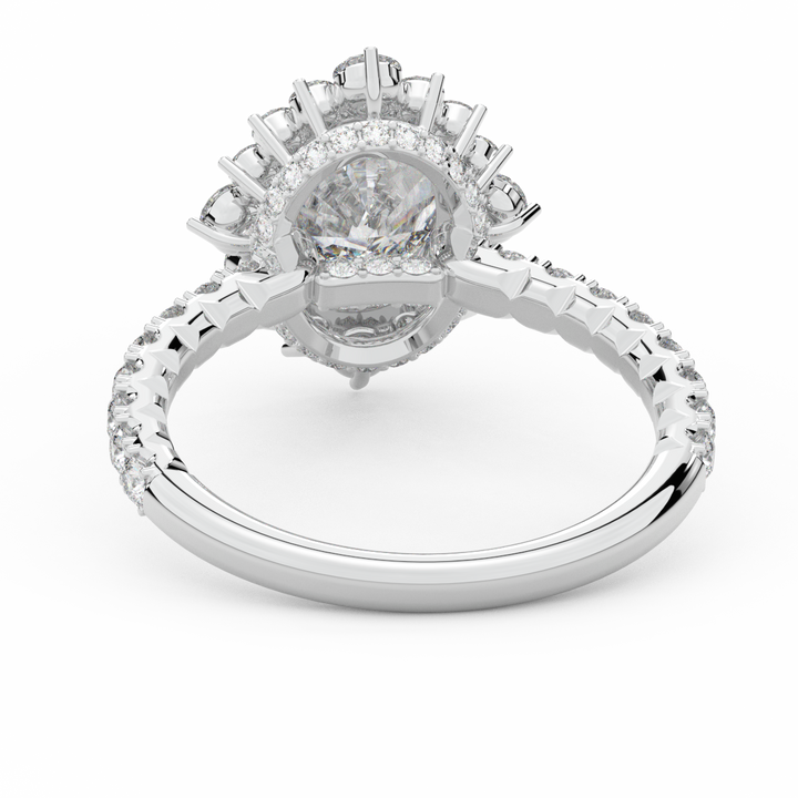 2.80CT.TW OVAL LAB DIAMOND HALO ENGAGEMENT RING - Nazarelle